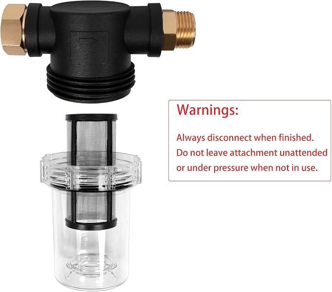 BEETRO Garden Hose Filter for Pressure Washer Inlet Water, Sediment Filter Attachment, with 100 Mesh and 40 Mesh Screen, 3 Sets