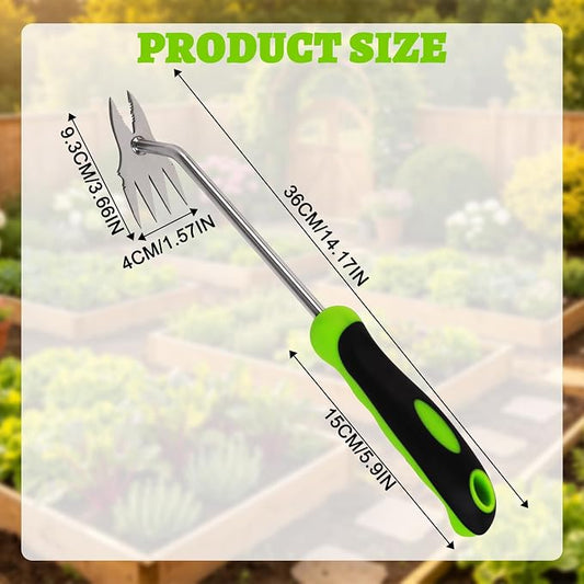 Weed Puller Tool, Stainless Steel Garden Weed Pulling Tool, Manual Weeder & Root Remover Tool, Ergonomic Hand Weeder with Non-Slip Handle, Uprooting Weeding Tools for Lawn, Yard & Gardening | easy to use ,work great,