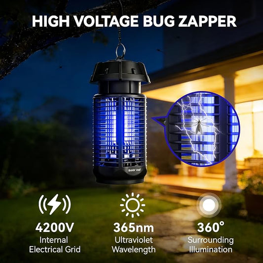 Electric Bug Zapper for Outdoor Indoor, Mosquito Zapper, 1/2 Acre Wide Coverage, 4200V 20W Powerful, IPX4 Waterproof Insect Killer for Backyard, Patio, 2 Pack