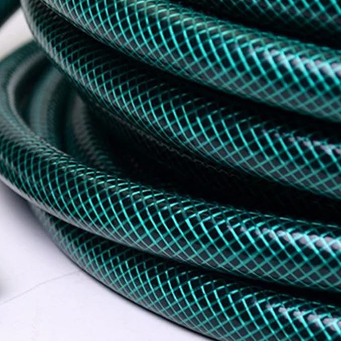 Darnassus PVC Garden Hose 1/2 Inch, 15 FT Flexible Water Hose Green with Male and Female Plastic Fittings - No Leaking and Lightweight for Household Outdoors Lawns Patio