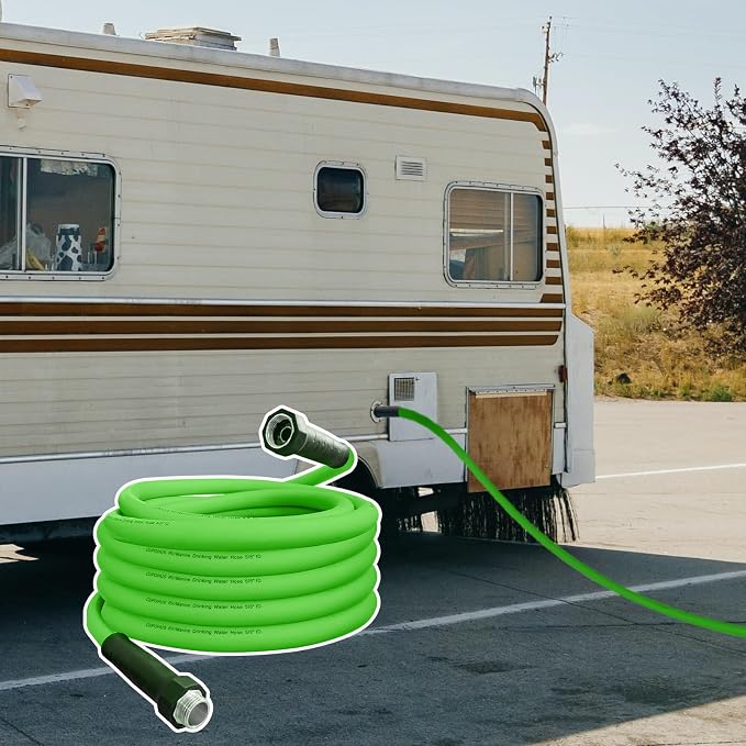 Cupohus Heavy Duty RV Water Hose 25FT, 5/8" Extra Thick Wall Drinking Water Hose, Crush Proof & Abrasion Resistant, Kink Free Hot & Cold Weather with Storage Bag for Camper Marine