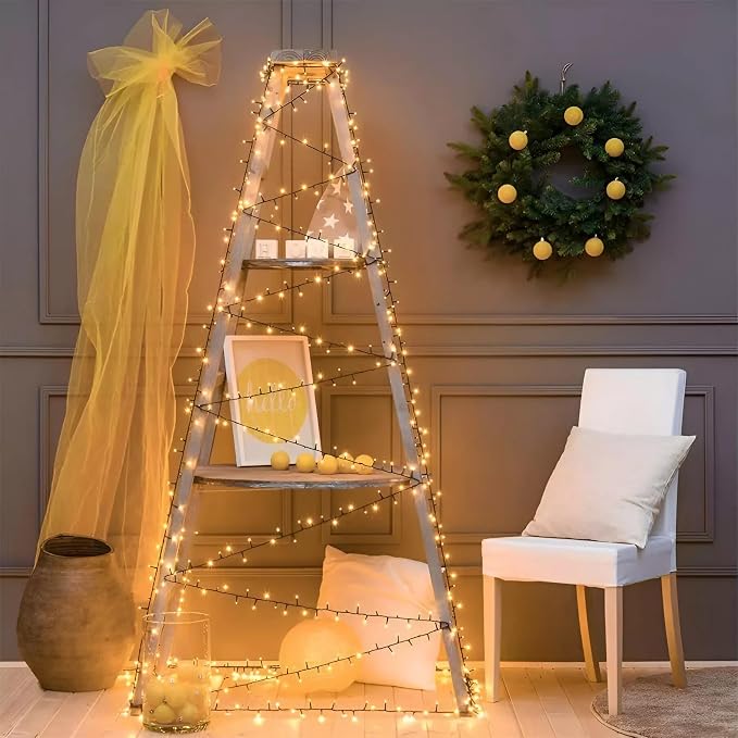 Warm White Christmas Lights Outdoor, 66FT 200 LED Plug in Christmas Tree Lights Waterproof, 8 Modes Connectable String Lights for Outside Patio Garden Wedding Party Holiday Decorations