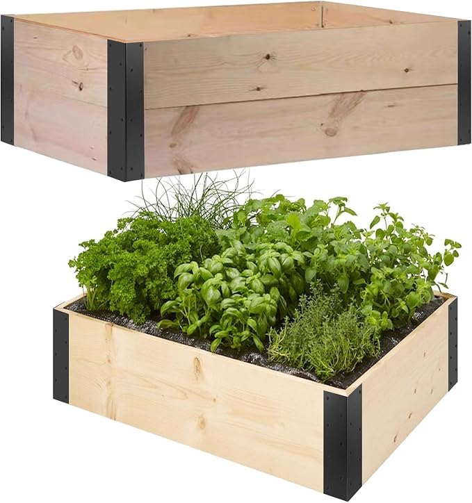 Set of 8 Raised Garden Bed Corner Brackets with Screws for 20"-24" Bed ,Rust Resistant Raised Bed Corners and Metal connectors 11" x 3" x 3" for Garden Vegetable Planter