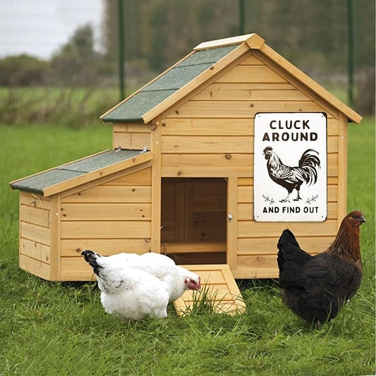Vintage Metal Signs Chicken Coop Signs for Farm Yard Decor, Tin Sign for Home Farm Chicken Coop Farmhouse Kitchen Garden Decor 8 X 12 Inch