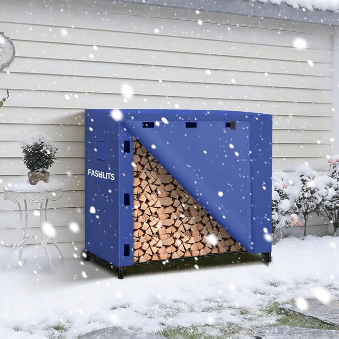 4ft Firewood Rack Cover, Waterproof Heavy Duty 600D Oxford | Storage Wood Rack Cover for Patio, Yard, Indoor and Outdoor Use(Cover Only, Rack Not Included)