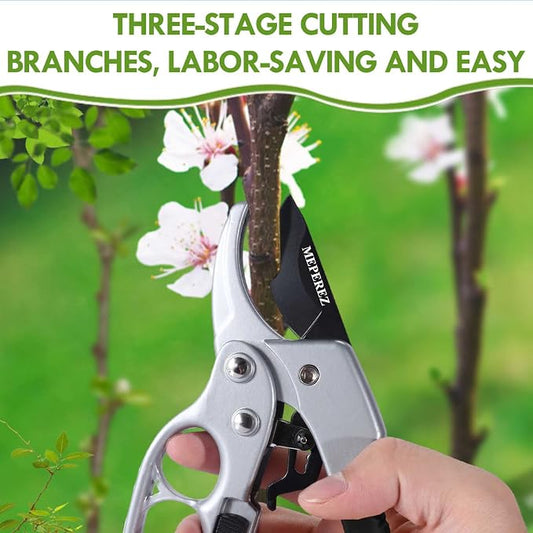 Premium pruning shears for gardening, Work 3 times easier, Pruners heady duty, Sharp garden clippers cuting florist flower, hedge, herb, rose, Indoor live plants, Arthritis weak hand snips