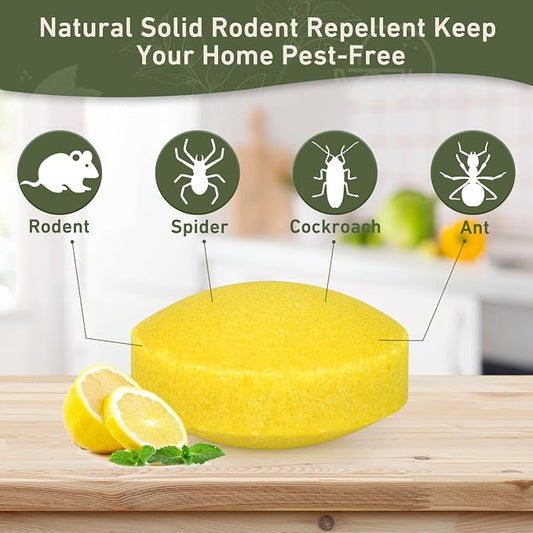 Pest Rodent Repellent, 24 Pack Peppermint Oil Repellent for Mouse Rats Spider Roach Ant Squirrel Pest Control Indoor & Outdoor, Natural Mice Deterrent Replace Trap Poisoning Family & Pet Safe Yellow