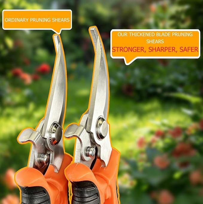 4-Pack Multifunctional Garden Scissors Set-BIDMLI Stainless Steel Pruning &Floral Shears with One-Piece Handle Blades for Tree Pruning, Flower Trimming, and Fruit Picking Tasks at Home&Garden Tool.
