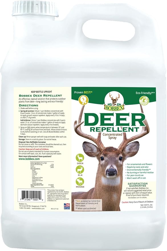 Bobbex Concentrated Deer Repellent, 2.5 gal.