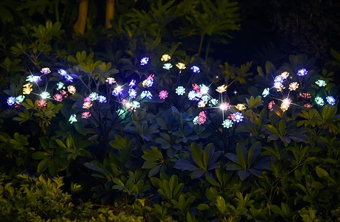 TONULAX Solar Garden Lights - Upgraded Landscape Tree Lights with Larger Solar Capacity, Decorative Light Outdoor for Pathway, Patio, Front Yard Decoration(2 Pack)