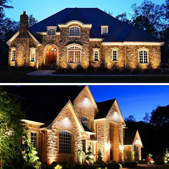 ZUCKEO Low Voltage Landscape Lights 5W LED Landscape Lighting 12V 24V Outdoor Spotlights Waterproof Garden Decorative Landscaping Warm White Lights for Patio Garden Pathway Floor Yard Decor(6 Pack)