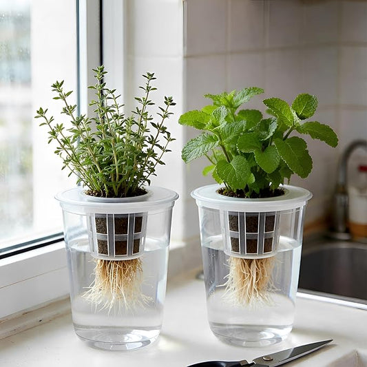 12 Pack 5in1 Seed Starter Cup Kit With Dome,Propagation Cups Self Watering, Table Top Mini Greenhouse Hydroponics Growing System Kit,Plant Lover Gardening Essentials,Indoor Herb Garden,Root Monitoring