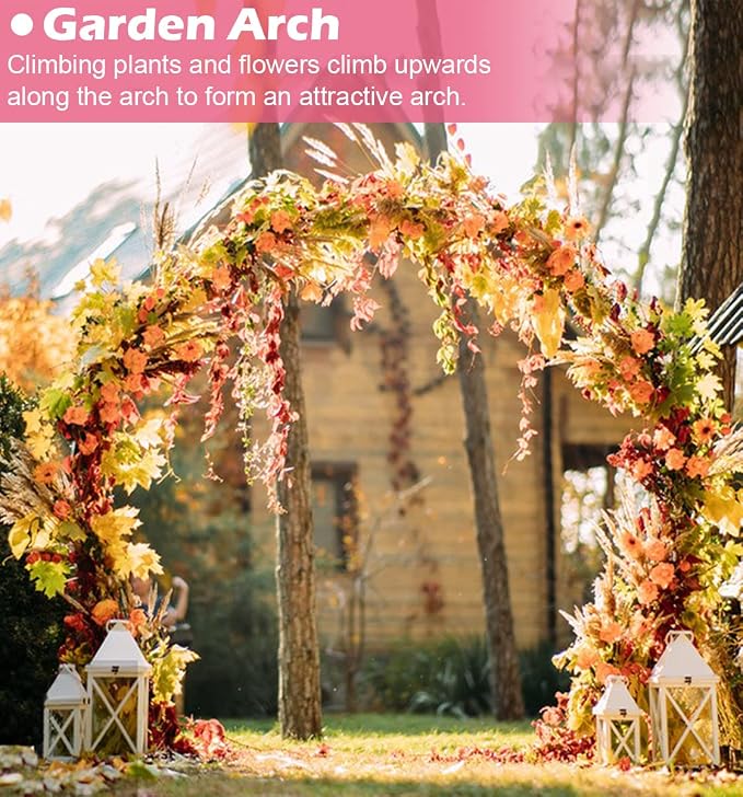 Queension Extra Large Wedding Arch for Ceremony 8.5Ft Wide 7.4Ft High, Metal Balloon Arches Backdrop Stand with Base for Party Supplies, Outdoor Garden Trellis for Climbing Plant, Round Frame, Black