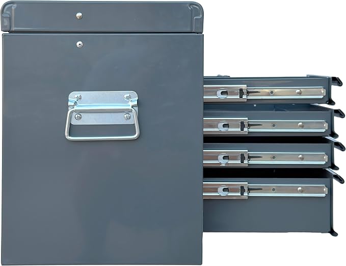 Workington Portable Metal Tool Chest with 6 Drawers, 24" 6-Drawer Tool Chest Cabinet with Ball Bearing Drawer Slides, Steel Tool Storage Box Organizer 4005 Gray