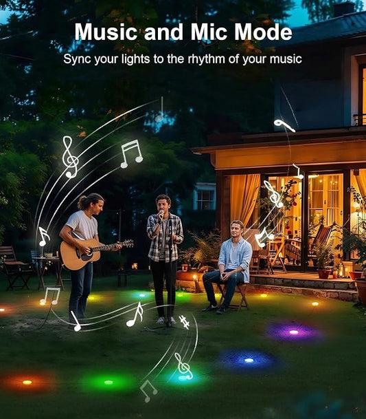 50Ft Permanent Outdoor Ground Lights Smart Color Changing, Pathway Christmas Lights Waterproof, Walkway Lighting for Outside Garden Back Yard Driveway Patio Sidewalk Landscape Path Decorations