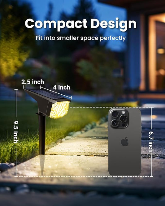 SOLPEX Solar Spot Lights Outdoor Waterproof IP65, Landscape Spotlights Outdoor, Compact Design Spot Lights, Solar Powered Flood Lights for Garden Yard Pathway House Tree Outside, 10 Pack, Warm White