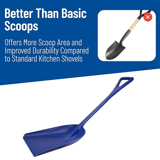 SPARTA Polypropylene Sanitary Shovel, One-Piece Food Handling Scoop, Commercial Kitchen and Bulk Ingredient Transfer Tool, 13.75" x 16.5" Scoop, Blue