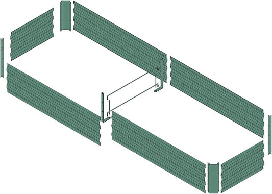 8x2x1ft Green Metal Raised Garden Bed Kit, Galvanized Outdoor Planter Box for Vegetables, Flowers, Herbs, and Succulents,120 Gallon Capacity