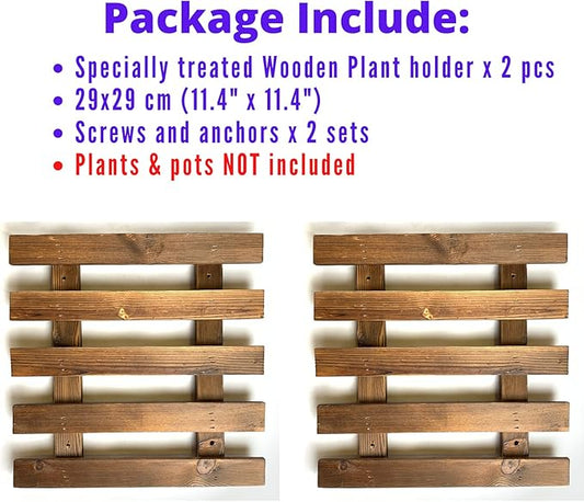 ShopLaLa Wall Planter - 2 Pack Wooden Hanging Succulent Wall Decor, Live Air Plants Orchids Wall Mounted Holder Frame Display for Indoor Outdoor, Living Plant Wall Decor Balcony Garden | Live Air Plants Orchids Wall Mounted Holder Frame Display for Ind...