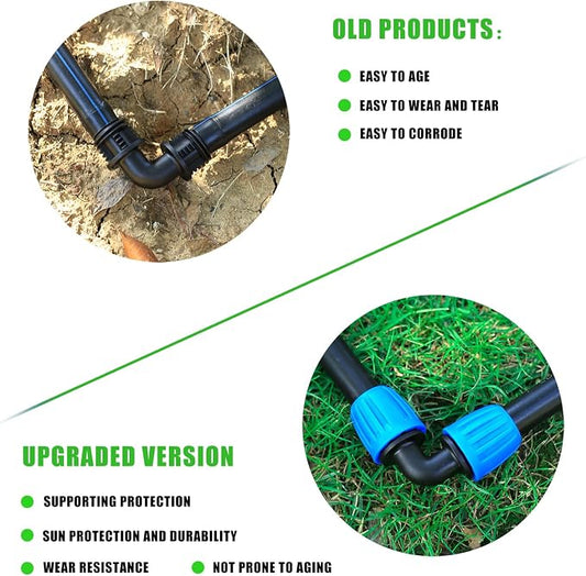 10 Pcs 1/2 Inch Drip Irrigation Elbow Fittings(1/2" ID x 0.640" OD),1/2 Inch Drip Line Lock Barbed 90 Degree Elbow Connectors for 1/2 Drip Irrigation Tubing Connection Parts for Garden Watering System