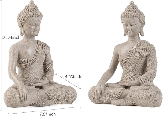 Buddha Statue for Home Decor Beige White-Buddha Statue Large for Spiritual 10.2''-Buddha Decor for Living Room-Buddha Statues for Zen Decor –Indoor Buddha Gift for Shrine , Meditation or Relaxation