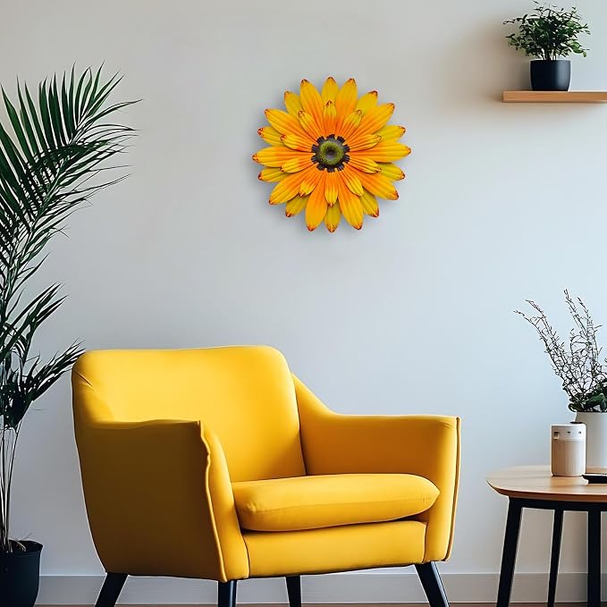 AHYS Metal Sunflower Wall Decor Indoor Outdoor Metal Wall Art for Garden Home Farmhouse Living Room Bedroom Bathroom Decorations