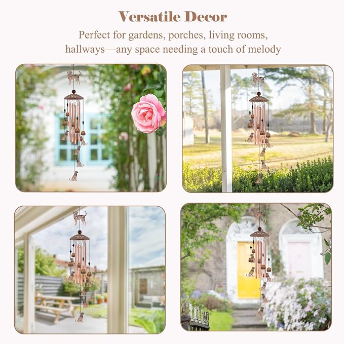 Labrador Wind Chimes for Outside, Labrador Windchimes Gifts for Grandma/Women Birthday Gifts,Outdoor/Indoor Metal Wind Chime for Garden,Home, Lawn, Porch, Yard (35")
