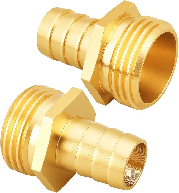 SIGURANTA 5/8" male hose fittings | Brass GHT Thread Spigot Connector | Outdoor Water Hose Fitting for Sprinkler Gun Connection | Garden Hose End Adapter (5/8" MHT Barb Fitting 10PCS)