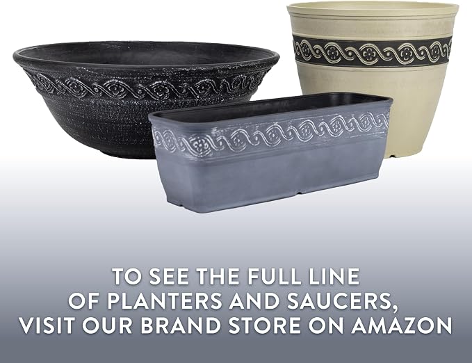 Classic Home & Garden by Growscape Corinthian Planter,10" Oil Rubbed Bronze | Classic Resin Plant Pots, Lightweight Indoor Outdoor Planter, Weather-Resistant, Great for Patio, Home & Garden Decor Accent