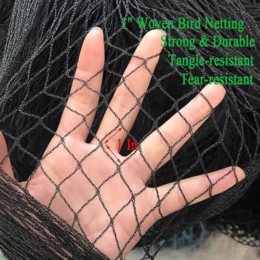 Bird Netting for Chicken Coop 50x50 Ft, 1" Mesh, Strong Woven Poultry Netting Roof Cover for Chicken Run, Heavy Duty Bird Net for Fruit Trees, Blueberry, Vegetables, Garden Protection