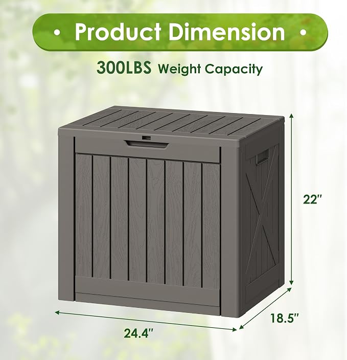 Greesum 40 Gallon Outdoor Deck Box with Lock, Resin Storage Chest for Patio Furniture Cushions, Garden Tools, Pool Toys, Waterproof & UV Resistant, Large Capacity, Dark Brown