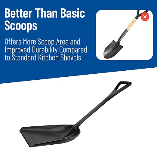 SPARTA Polypropylene Sanitary Shovel, One-Piece Food Handling Scoop, Commercial Kitchen and Bulk Ingredient Transfer Tool, 13.75" x 16.5" Scoop, Black (Pack of 3)