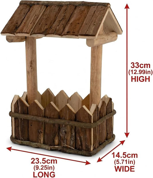 Wooden Wishing Well Planter for Flowers & Garden Decoration | Classic wishing well planter that brings timeless charm to your garden