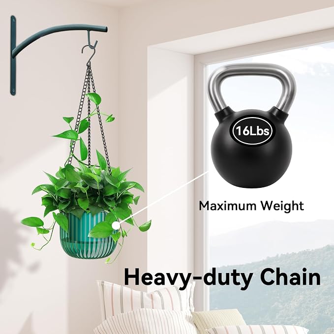 ZeeDix 3 Pack-6.5 Inch Hanging Planters for Indoor Plants, Self Watering Hanging Plant Pots with 3 Hooks and Drainage for Home, Wall, Window Decor Outdoor Use (Green, 6.5 inch)