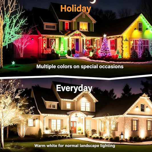 RGBW Landscape Lights 120V Plug in - 16 Colors & Modes Color Changing Metal Spotlights with Remote for Outdoor Yard Garden Pathway Trees