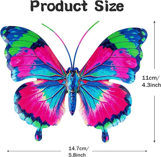 SUNREEK Metal Butterfly Wall Decor, 6 Inches Outdoor Wall Art for Fence Garden Yard Room Patio Balcony Decorations (4, Butterfly-C)