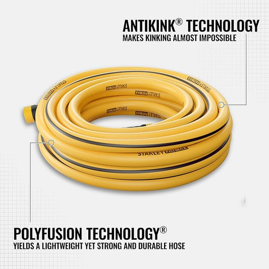 Stanley FATMAX Professional Grade Garden Hose, 50 Feet x 5/8 Inch, Yellow, 500 PSI