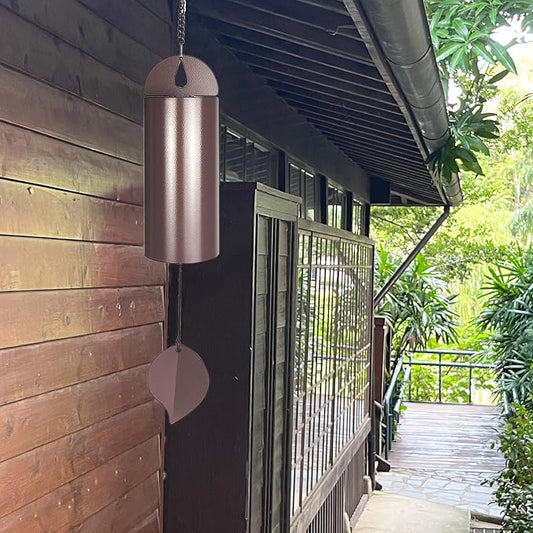 Deep Tone Wind Chimes for Outside, 26-Inch Memorial Serenity Bell | Sounds Like Church Bells, Mute Mode, Large Hanging Bell, Heavy Duty Steel, Garden or Patio Décor