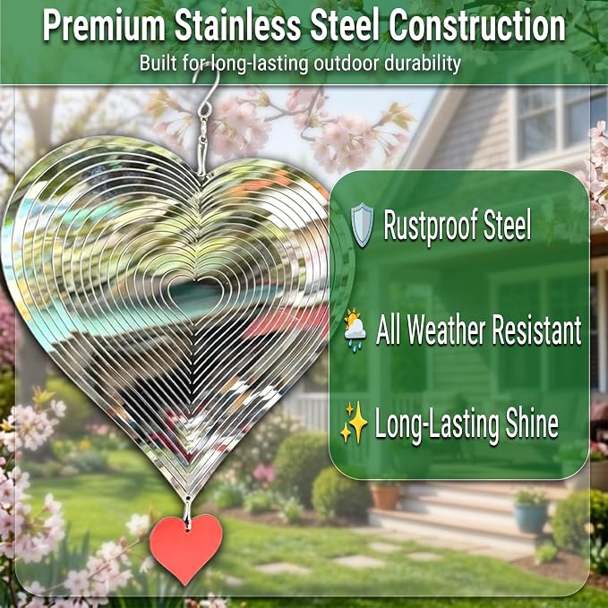 Reflective Bird Deterrents for Outside – Bird Repellent Devices Outdoor – 3D Wind Spinners Outdoor Garden Decor – Bird Repellent to Keep Woodpecker & Pigeons Away from Window Roof (Style 5)