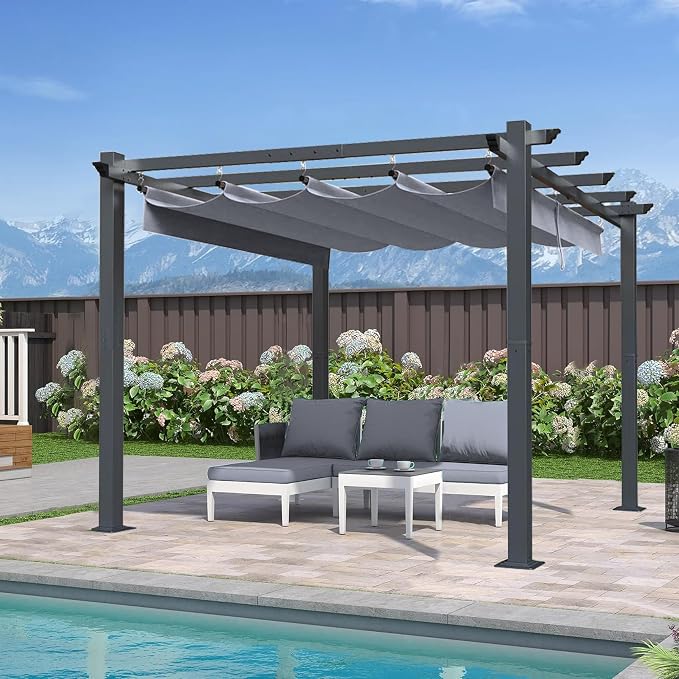 SCOCANOPY Gray Ripstop Replacement Cover Compatible with Home Depot Hampton Bay Pergola # GFM00467F,GFM00469A