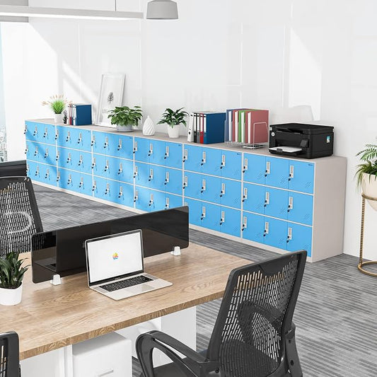 MECOLOR 9 Door Metal Office Storage Locker Cabinet, Gym School and Home Locker,Metal Locker Storage for Employee Staff or Workers(Blue)