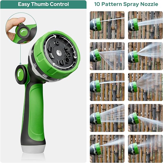 HOMEIDEAS 50 ft Leak-proof Stainless Steel Metal Garden Hose Set - Newly Premium SUS304 Spring Protective Sleeve, Anticorrosive 3/4" Brass Fittings - Perfect for Outdoor Watering