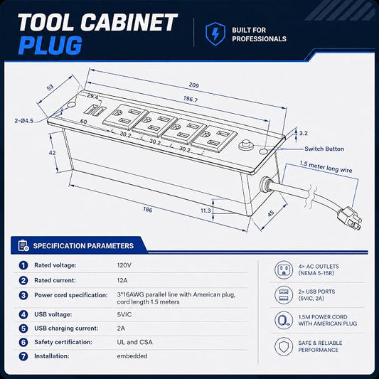 CHETTO C 72 inch Tool Chest Tool Box Mobile 15 Drawer Storage 3 Upper Cabinet Power Outlet SS-Pegboard with Wheels Lock Key Locking System Drawer Liners for Garage Warehouse Repair Shop