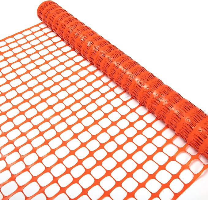 DOEWORKS Safety Fence, 4 x 100 FT Orange Plastic Mesh Fence Roll Barrier Netting for Construction and Event Fencing