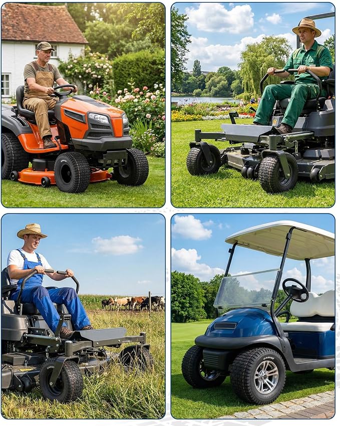 2 Pack 9x3.50-4 Lawn Mower Tires,9x3.5-4 NHS Off-Highway Tires, 9x3.5x4 Turf Tires Replacement for Riding Mower Garden Tractor Golf Cart Utility Vehicle,2PR Tubeless