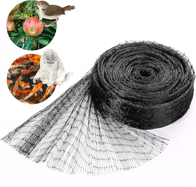 GWHOLE Black Garden Netting, 33 x13 Ft Bird Netting for Garden Plant and Tree Protection, Chicken Coop Pond Net, Black | Bird Net Reusable, 0.6 Inch Mesh Size, Protects Fruits Plants Tree, Protects From Animals, Chicken Coop Pond Net