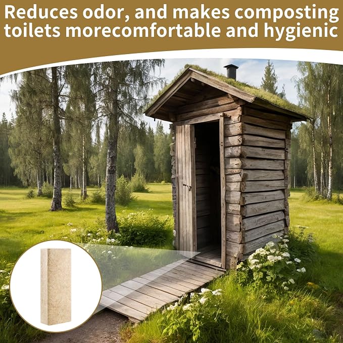 Toilet Sawdust Compost Composting 4.4 Pounds Kit with 8 Gallon Biodegradable Bags for Indoor and Outdoor Portable Toilets, All Natural Odor Control Wood Shavings for Camping Rv Off-grid Living