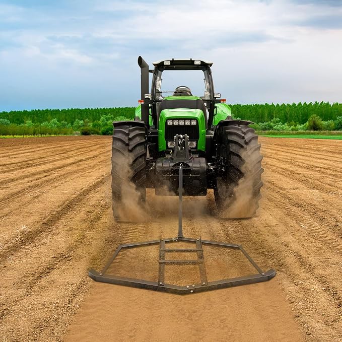 60 Inch Driveway Drag Grader Harrow with 2 Adjustable Bars Driveway Drag Grader for Landscape Leveling or Farm Garden Field