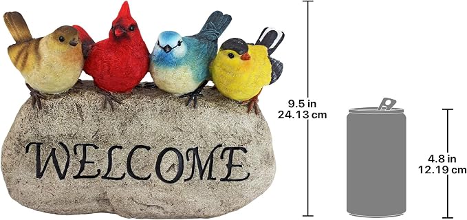 Birdy Welcome Garden Stone Statue: Large