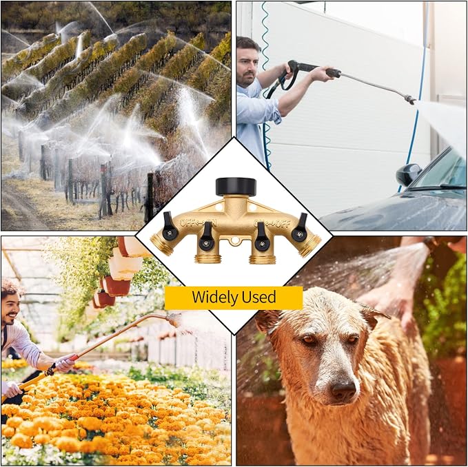 4 Way Hose Splitter with 4pcs Garden Hose Extension Adapter | for Garden
